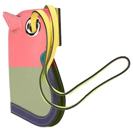Hermès-Hermès Pink Epsom Camail Key Holder Bag Charm-Pink