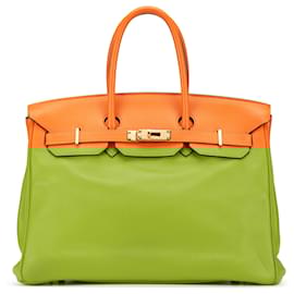 Hermès-Hermès Orange Swift Birkin Retourne 35-Orange