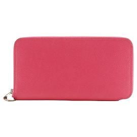 Carteira longa de seda Azap da Hermès Rosa