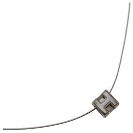 Hermès Colar Hermes Cardue Ash H Cube em Prata Prata