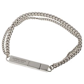 Bracciale a doppia catena in argento sterling Bottega Veneta Argento