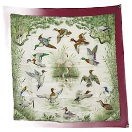 Hermès-NEUF FOULARD HERMES HALTE EN CAMARGUE DALLET CARRE 90 SOIE ROUGE SILK SCARF-Rouge