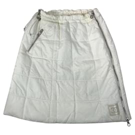 Chanel-Chanel Sport Grey Vintage CC Quilted Puffer Skirt FW 2000-Grey