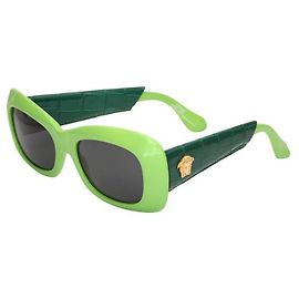 Gafas de sol de cuero de cocodrilo verde Gianni Versace Mod 417 Col 899 Verde