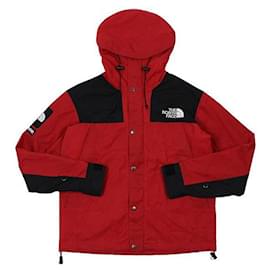 Supreme-Supreme The North Face AW10 Red Black Waxed Cotton Mountain Jacket-Black,Red
