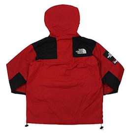 Supreme-Supreme The North Face AW10 Red Black Waxed Cotton Mountain Jacket-Black,Red