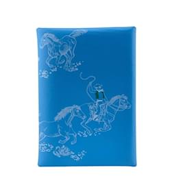 Hermès-Porte-monnaie Duo Calvi Hermes en cuir Swift bleu-Bleu