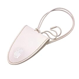 Goyard-Goyard White Leather Handbag Charm-White