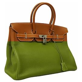Hermès-Hermes Birkin 35 Handbag in Gold Togo Leather-Golden