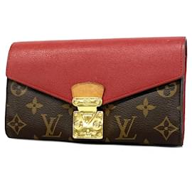 Louis Vuitton-Louis Vuitton Long Wallet Monogram Portefeuille Pallas-Brown,Fuschia