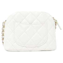 Chanel-Chanel Caviar Skin Chain Clutch Bag-White
