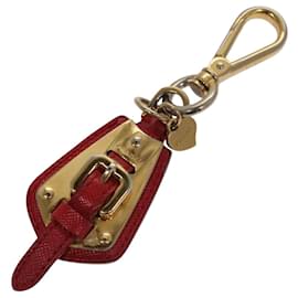 Prada-PRADA Key Ring Leather Red Auth ac3521-Red