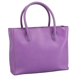 Céline-CELINE Tote Bag Leather Purple Gold Auth bs21750-Golden,Purple