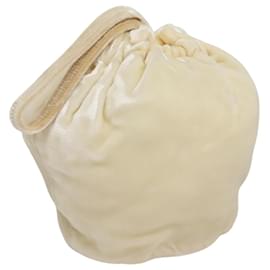Prada-PRADA Accessory Pouch Velor Cream Auth 110839-Cream
