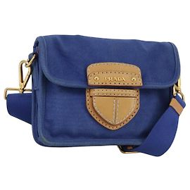 PRADA Shoulder Bag Canvas Blue Auth 111326 Blue