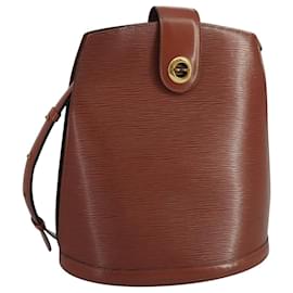 Louis Vuitton-LOUIS VUITTON Epi Cluny Shoulder Bag Brown M52253 LV Auth 111227-Brown