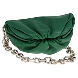 Autre Marque-BOTTEGA VENETA Chain Shoulder Bag Leather Green Auth 111467-Green