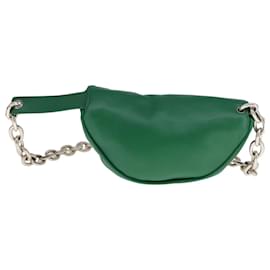 Autre Marque-BOTTEGA VENETA Chain Shoulder Bag Leather Green Auth 111467-Green