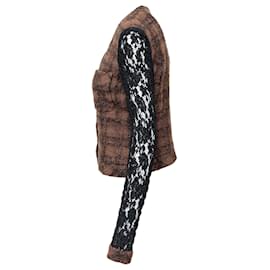 Chanel-Chanel Tweed and Lace Jacket -Brown