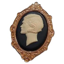 Broche Chanel Portrait Miss Coco Dorée Bijouterie dorée