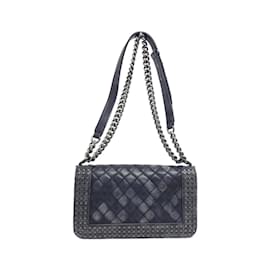 Chanel-Chanel Boy Line 92408 Shoulder Bag-Navy blue