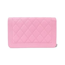 Chanel-Chanel Boy Line AP1117 Chain Wallet-Pink