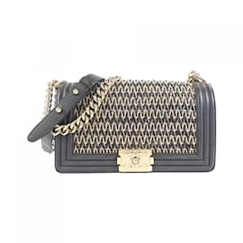 Chanel-Chanel Boy Line 67086 Shoulder Bag-Black,Beige