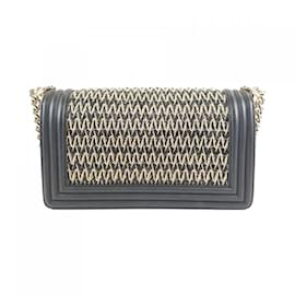 Chanel-Chanel Boy Line 67086 Shoulder Bag-Black,Beige