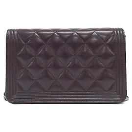 Chanel-Chanel Boy Line AP1117 Chain Wallet-Dark purple