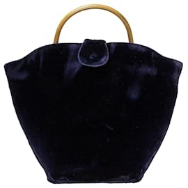 Autre Marque-Vintage Velvet Handbag-Blue