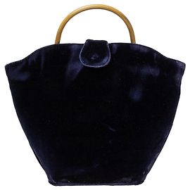 Autre Marque Sac à main en velours vintage Bleu