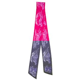 Hermès-HERMES Maxi twilly accessory in Pink Silk - 102231-Pink