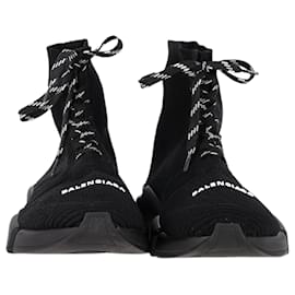 Balenciaga- Balenciaga Speed 2.0 Lace-up Sneakers in Black Polyester-Black