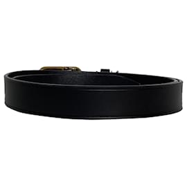 Balenciaga-Balenciaga Buckle Belt in Black Leather BB -Black