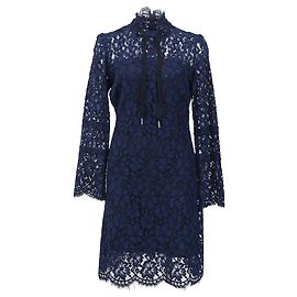 Abito Mini in Pizzo Sandro in Acrilico Blu Navy Blu Blu navy