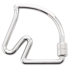Hermès-Hermes Cheval Metal Keyring Keychain-Silvery,Metallic