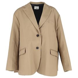Autre Marque-The Frankie Shop Beo Single-Breasted Boxy Blazer in Beige Polyester-Black