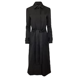 Proenza Schouler-Proenza Schouler Long Belted Coat in Black Wool-Black