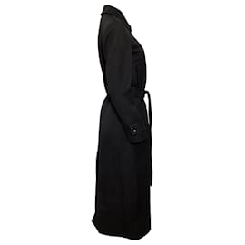 Proenza Schouler-Proenza Schouler Long Belted Coat in Black Wool-Black