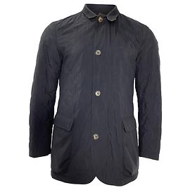 Loro Piana Quilted Jacket in Navy Blue Polyester Blue Navy blue