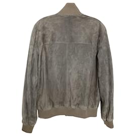 Loro Piana-Loro Piana Bomber Jacket in Grey Suede-Grey