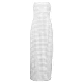 Autre Marque- Rotate Birger Christensen Embellished Maxi Strapless Dress in White Polyurethane -White,Cream