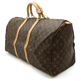 Louis Vuitton-Louis Vuitton Monogram Keepall 55 Travel Bag M41424-Brown