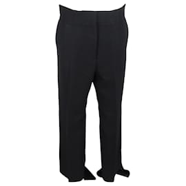 Céline-Celine Asymmetrical Trousers in Black Wool-Black
