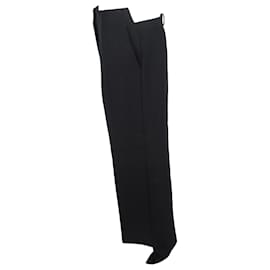 Céline-Celine Asymmetrical Trousers in Black Wool-Black