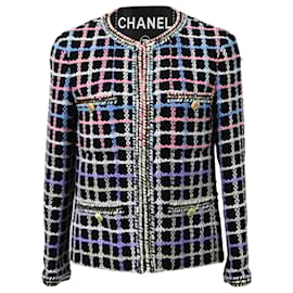 Chanel-Chanel 2022 Printed Evening Tweed Jacket in Multicolor Cotton-Multiple colors