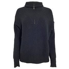 Pull Hester à demi-zippé Nili Lotan en cachemire noir Noir