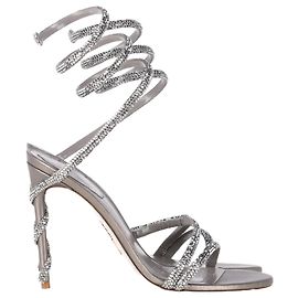 Rene Caovilla Margot Riemchen-Pumps aus silbernem Kalbsleder von René Caovilla Silber