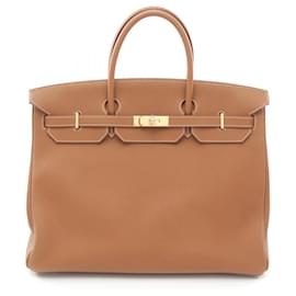 Hermès-Hermes Birkin 40 Togo Handbag Brown-Brown