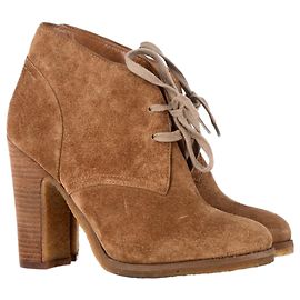 Bottes à talons lacées See by Chloé en daim marron Marron Rouge